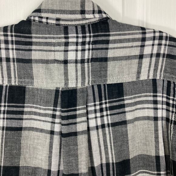NWOT CURRENT/ELLIOTT Shirt 0 Multi Plaid Flannel Slim Button-Up “Sugar Siesta” - Picture 6 of 11